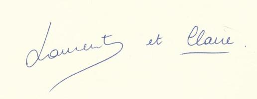 Laurent belga herceg (1963- ) és felesége által aláírt köszönő kártya / Autograph signature of Prince Laurent of Belgium (1963- ) and his wife