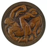 Berán Lajos (1883-1943) 1915. "Közös munka emlékére Balogh Jenő törzsorvos parancsnok - Honvéd Hadi Kórház Vácz 1915" egyoldalas bronz emlékérem (95mm) T:XF HV.: 41.