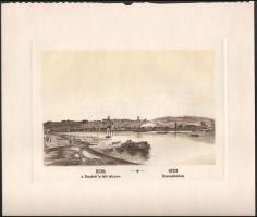 Jelzés nélkül (régi metszet után): Buda a Dunáról lefelé tekintve, rézkarc, papír, 19×26,5 cm