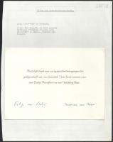 Fülöp belga király (1960- ) és Matild belga királyné (1973- ) által aláírt köszönő kártya / Autograp...