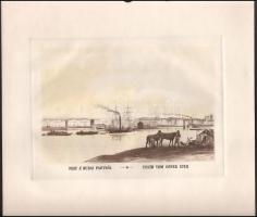 Jelzés nélkül (régi metszet után): Pest a Dunai partról, rézkarc, papír, 19×26,5 cm