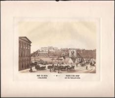 Jelzés nélkül (régi metszet után): Pest és Buda a Lánczhíddal, rézkarc, papír, 19×26,5 cm