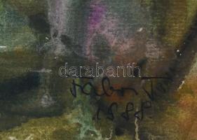 Fábri Tibor (-): Verőcei füzes, 1988. Akvarell, papír, jelzett. Paszpartuban. 33,5×49,5 cm