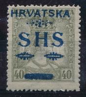 SHS 1918 Zita 40f eltérő, világos olíva színű alapbélyeg Signed: Bodor Certificate: Zrinjscak