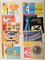 Német gyufacímke gyűjtemény: kb. 250 db gyufacímke, sérült berakóban