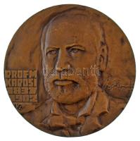 Képíró Zoltán (1944-1981) 1970 k. "Kaposi Mór - PROF M KAPOSI 1837-1902 / SOCIETAS DERMATO LOGICA HUNGARICA" kétoldalas bronz emlékérem (68mm) T:AU,XF