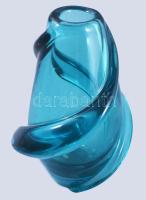 Frantisek Zemek türkizszínű cseh váza, jelzés nélkül, alján kis pattanással, m: 17 cm