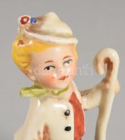 Antik német pásztorfiú figura, hibátlan, m: 12 cm
