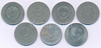 1946. 1Ft Al "Kossuth-címer" + 1950. 2Ft Cu-Ni + 1957. 2Ft Cu-Ni + 1962. 2Ft Cu-Ni + 1963. 2Ft Cu-Ni + 1965. 2Ft Cu-Ni + 1966. 2Ft Cu-Ni T:XF-F