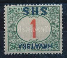 SHS 1918 Portó 1f fordított felülnyomattal Signed: Bodor Certificate: Zrinjscak