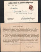 1943 Máramarossziget, a máramarosszigeti református gimnázium igazgatóságának fejléces borítékja + hozzá tartozó levél Kisgyörgy János (1877-1976) igazgató aláírásával