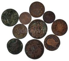 1800-1861. 1kr-4kr Cu (10db) T:F,VG