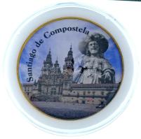 Spanyolország DN "Santiago de Compostela" kétoldalas fém multicolor emlékérem kapszulában (40mm) T:UNC Spain ND "Santiago de Compostela" double-sided metal multicolor medallion in capsule (40mm) C:UNC