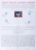 1999 Ajánlott irodalom/Registered Literature, Nemzetközi Küldeményművészeti Kiállítás/International Mail Art Exhibition, bélyegekkel és bélyegzésekkel kiegészített plakát, papír. Hajtásnyomokkal. 59,5×42 cm