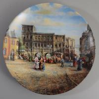 "Porta Nigra" porcelán dísztál, jelzett, hibátlan, d: 19,5 cm, certifikáttal.