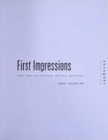 Kasabian, Anna: First Impressions.2002. Kiadói kartonált kötés, papír védőborítóval, jó állapotban