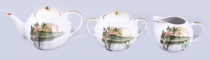 Dulevo porcelán kávés készlet, jelzett, teljes, minimális kopással