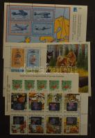 95 db vegyes világ blokk, kisív + 1 német Germania bélyegfüzet összeragadt lapokkaL, 10 lapos közepe...