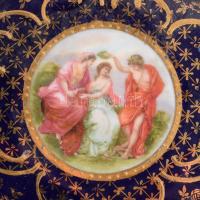 Cseh alt wien 8 darab zsánermintás tál, jelzett, kopással, d: 18-24 cm