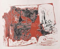 Bodnár Imre (1959-): Alakok (cím nélkül), nyomat, papír, jelzés nélkül. 28x39 cm