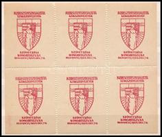 1924 Keresztényszocialista Szakszervezetek levélzáró teljes hatos kisív