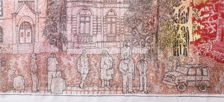 Botrágyi Károly (-): Álom invázió! Vegyes technika, nyomat, papír. Jelzett. Sérült. Paszpartuban. 44...