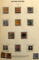 USA gyűjtemény 3 db vastag előnyomott albumban a kezdetektől, sok bélyeg, megnézendő anyag