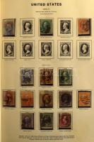 USA gyűjtemény 3 db vastag előnyomott albumban a kezdetektől, sok bélyeg, megnézendő anyag