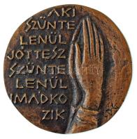 DN "..aki szüntelenül jót tesz szüntelenül imádkozik" egyoldalas, öntött bronz plakett. Szign.: SDG (69mm) T:AU