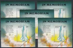 1986 In memoriam Challenger 5 db MINTA blokk