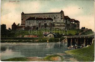 1907 Zólyom, Zvolen; vár, híd, mosónők a folyó partján. Holub Ágost kiadása / castle, bridge, washerwomen at the riverside (r)