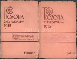 1912-1913 Teozófia, a Magyar Teozófiai Társulat lapja 3 db száma: I. évf. 10. sz., II. évf. 2. és 7....