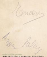 1931. 'Justice for Hungary!' A diadalmas óceán repülés emlékére; Magyar Sándor, Endrész György, Szalay Emil; mechanikus képeslap, a két pilóta: Endresz György és Magyar Sándor, valamint a repülőgépet és az utat finanszírozó Szalay Emil autográf aláírásával. 143x100mm