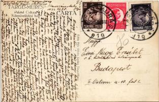 1933 Marosvásárhely, Targu Mures; Palatul Cultural / Kultúrpalota, Közművelődési Ház, autóbusz. Révé...