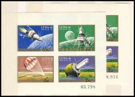 1970 Luna-16 2 db vágott blokk