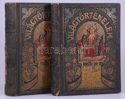 Tolnai Világtörténelme 2 kötete: A legujabb kor 1815-1908. A szabadságharcok és a nemzeti ujjáéledés kora. + A legujabb kor története III. A mai nemzeti államok alakulása napjainkig. Szerk.: Mangold Lajos, Horváth Cyril. Bp., é.n. (cca 1910), Magyar Kereskedelmi Közlöny. Fekete-fehér képekkel gazdagon illusztrálva. Kiadói szecessziós, aranyozott, festett egészvászon sorozatkötés, sérült gerinccel, helyenként kissé foltos lapokkal.