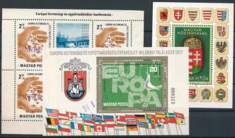 3 db korai MINTA blokk korabeli "MINTA" bélyegzéssel