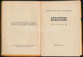 Reményik Sándor: Atlantisz harangoz. Versek. ALÁÍRT! Bp., 1925, Magyar Irodalmi Társaság. Kiadói pap...