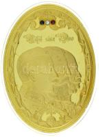 DN "Dreikaiserjahr 1888 - Nihil sine Deo / 1871-1918 Die Kaiser des Deutschen Reichs" aranyozott plakett, Swarowski kristály berakással, kapszulában (85x62mm) T:PP fo.