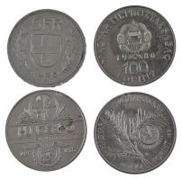 1975. "OMÉK / Hungexpo" fém emlékérem + 1980. 100Ft Ni "Szovjet-magyar közös űrrepülés" + 1981. 100Ft Ni "FAO I. - Világélelmezési nap" + Svájc 1995. 5Fr Cu-Ni T:AU-XF