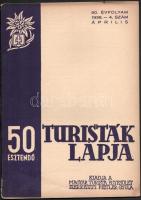 1938 A Turisták Lapja 3 db 50 éves jubileumi száma (50. évf. 2., 3., 4. sz.), szerk.: Peitler Gyula,...