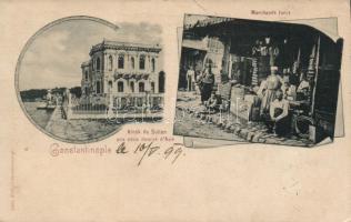 1899 Constantinople with the kiosk of the Sultan and Turkish merchants