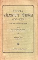 Temesváry János:  Erdély választott püspökei (1618-1695). Második rész: 1663-1695. Szamosújvár, 1914. Torodán Endre Aurora nyomdája. 122 p. Egyetlen kiadás. Temesváry János (1857-1936) történész, gimnáziumi tanár, a szamosújvári örmény múzeum igazgatója. Levéltári adatok alapján állította össze Erdély XVII. századi katolikus egyházi vezetőinek életrajzát. A kor sajátosságai miatt a katolikus püspökök életrajzát sokágúan átszövi Erdély bonyolult politikai konfliktusrendszere, így egyes szereplőinek szembe kellett néznie az Apafi erdélyi fejedelem és Thököly kuruc vezető közötti ellentéttel. Az életrajz-gyűjtemény két kötetben jelent meg. A címlapon régi gyűjteményi bélyegzés, példányunk fűzése kissé meglazult, a címlap előtti levél hiányzik. Fűzve, feliratozott, sérült gerincű kiadói borítóban.