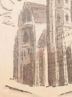 [Grafika] A kassai Szent Erzsébet-székesegyház. Ismeretlen grafikus selyemnyomata (1910 körül).
[Ka...