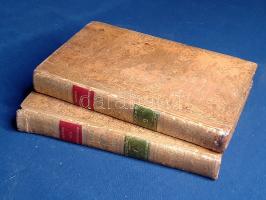 Maistre, Joseph de: Les soirées de Saint-Pétersbourg, et Entretiens sur le gouvernement temporel de la Providence: suvuis d'un Traité sur les sacrifices. Tome I-II. Seconde édition. [Teljes munka két kötetben.] Lyon, 1831. Chez Rusand et Compagnie (Imprimerie de Rusand). XX + 17-471 + [1] p.; [4] + 429 + [1] p. Joseph-Marie de Maistre (1753-1821) francia politikai gondolkodó, a modern konzervativizmus egyik alapító atyja, a francia felvilágosodás és forradalom szigorú kritikusa, a társadalmi kohézió jelenségének egyik első felismerője. A francia-olasz családba született politikai teoretikus a forradalom idején elmenekült franciaországi birtokairól, a jakobinus terrort és népirtást értelemszerűen negatívan értékelte, későbbi műveiben a terror műfogásait a túlhajtott racionalizmus és felvilágosodás logikus következményeként értékelte. Az emigránsként a szárd-piemonti királyság szenátorává emelt de Maistre 1802-től a királyság szentpétervári követeként dolgozott. Filozófiai dialógusként megírt műve, 'Les soirées de Saint-Pétersbourg' című értekezése a teodícea kérdését tárgyalja, vagyis azt a kérdést, hogy milyen szerepet tölthet be a rossz és a szenvedés az isteni tervként felfogott emberi történetben. Jóllehet liberális kritikusai olykor egészen sötét portrét rajzoltak róla (némelyikük egészen odáig megy, hogy "az oltár, a trón és a hóhér szövetsége" propagálójának tartja de Maistre-t), stílusának eleganciáját és érvelésének világosságát viszont ők is elismerték, a társadalmi kohézióról írt gondolatai pedig nem csupán a későbbi konzervatív szerzőket, hanem az utópista szocialistákat is megihlették. A mű első kiadása a szerző halálának évében, 1821-ben jelent meg, magyar fordítására egészen 2021-ig kellett várni. Az oldalakon halvány foxing, az első kötet előzékén régi tulajdonosi könyvjegy, az első kötet belívének első íve hiányzik példányunkból. Poss.: A freiburgi jezsuita konvent könyvtára. Egységes, díszesen aranyozott gerincű korabeli bőrkötésben, az aranyozott címfeliratok a gerinc vörös és zöld címkéin, márványmintás festésű lapszélekkel. Dekoratív, szép példány.