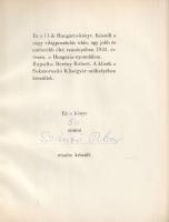 Az özönvíz. Károli Gáspár bibliafordítása szerint, Berény Róbert rajzaival. (Számozott.) [Budapest], (1945). Hungária-nyomda. [12] p. + 4 t. Egyetlen kiadás. Kolofon: "Ez a 11-ik Hungária-könyv. Készült a nagy világpusztulás után, egy jobb és emberibb élet reményében, 1945. év őszén, a Hungária-nyomdában. Rajzolta: Berény Róbert. A klisék a Sokszorosító Kliségyár műhelyében készültek. Ez a könyv az 50. számú. Szántó Tibor részére készült". Poss.: Szántó Tibor (1912-2001) tipográfus, könyvművész, a XX. század második felének egyik legjelentősebb könyvtervezője. Feliratozott kiadói félvászon kötésben. Jó példány.