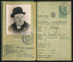 1939 Bp., Vértes László operaházi tag (énekkari tag) fényképes útlevele / Hungarian passport