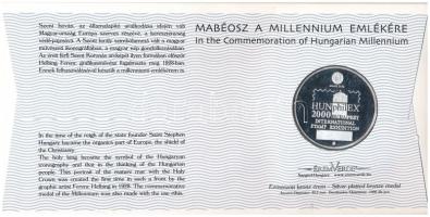 Magyarország 2000. MABÉOSZ sorszámozott érmés boríték "Az Államalapítás ezeréves emlékére - Sze...