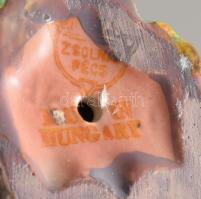 Zsolnay kisplasztika - Békakirály. Többszínű eozin mázakkal fedett öntött finomfajansz. Jelzett, min...