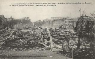 Brussels 1910 Exposition; the pavilion of Paris burnt down